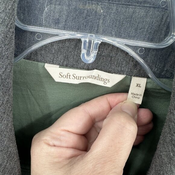 jacket blazer peacoat knit stretch charcoal gray casual XL - Picture 8 of 8